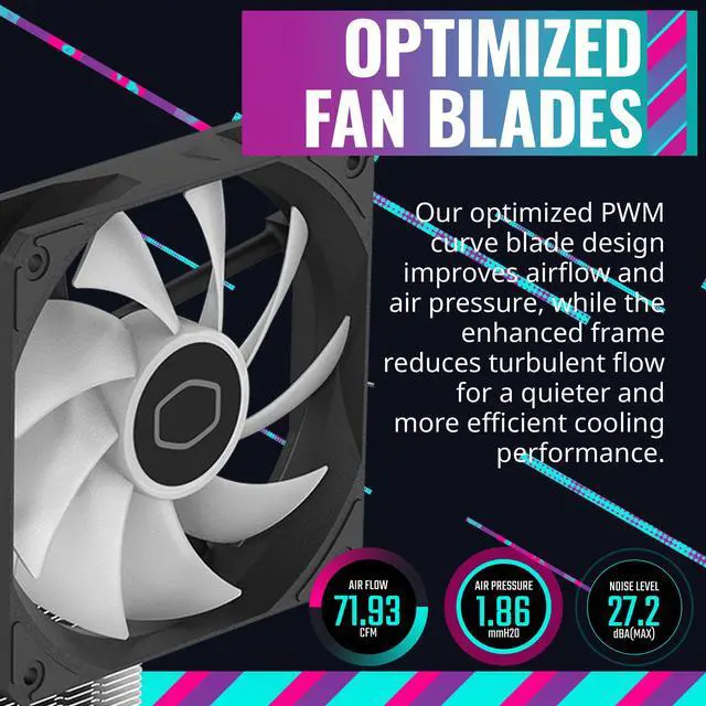 Alt view image 5 of 15 - Cooler Master Hyper 620S Dual Tower CPU Air Cooler, ARGB Sync, 120mm PWM Fan, 6 Copper Direct Contact Heat Pipes, 154.9mm Tall, Brackets AMD Ryzen AM5/AM4, Intel LGA 1851/1700/1200 (RR-D6NA-17PA-R1)