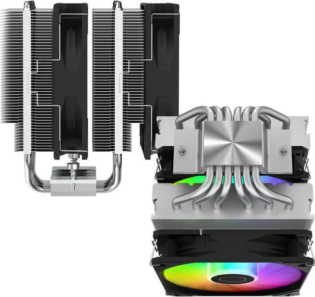 Alt view image 14 of 15 - Cooler Master Hyper 620S Dual Tower CPU Air Cooler, ARGB Sync, 120mm PWM Fan, 6 Copper Direct Contact Heat Pipes, 154.9mm Tall, Brackets AMD Ryzen AM5/AM4, Intel LGA 1851/1700/1200 (RR-D6NA-17PA-R1)