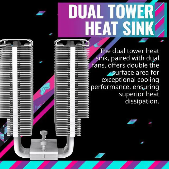 Alt view image 4 of 15 - Cooler Master Hyper 622 Halo White CPU Air Cooler, MF120 Halo² Fan, Dual Loop ARGB, Aluminum Top Cover, 6 Copper Heat Pipes, 154mm (H) for AMD Ryzen AM5/AM4, Intel LGA1700/1200 (RR-D6WW-20PA-R1)