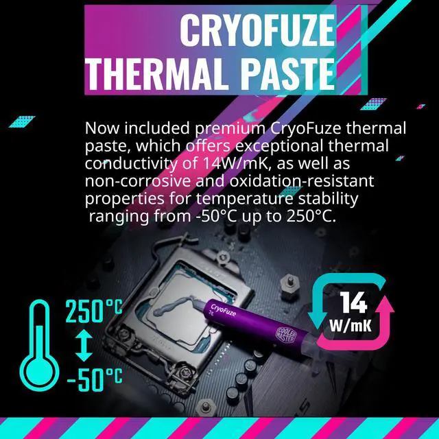Alt view image 7 of 15 - Cooler Master Hyper 622 Halo White CPU Air Cooler, MF120 Halo² Fan, Dual Loop ARGB, Aluminum Top Cover, 6 Copper Heat Pipes, 154mm (H) for AMD Ryzen AM5/AM4, Intel LGA1700/1200 (RR-D6WW-20PA-R1)