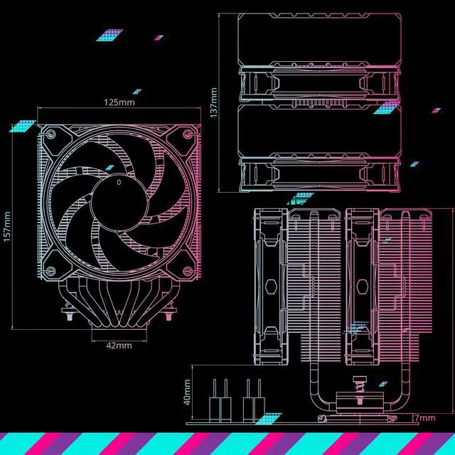 Alt view image 12 of 15 - Cooler Master Hyper 622 Halo White CPU Air Cooler, MF120 Halo² Fan, Dual Loop ARGB, Aluminum Top Cover, 6 Copper Heat Pipes, 154mm (H) for AMD Ryzen AM5/AM4, Intel LGA1700/1200 (RR-D6WW-20PA-R1)