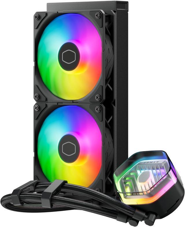 Alt view image 2 of 14 - Cooler Master MasterLiquid 240 Atmos ARGB AIO Liquid Cooler, Customize Pump, Sickleflow Edge PWM Fans, 360mm Radiator, CryoFuze, AMD Ryzen AM5/AM4, Intel LGA 1851/1700/1200 (MLX-D24M-A25PZ-R1)