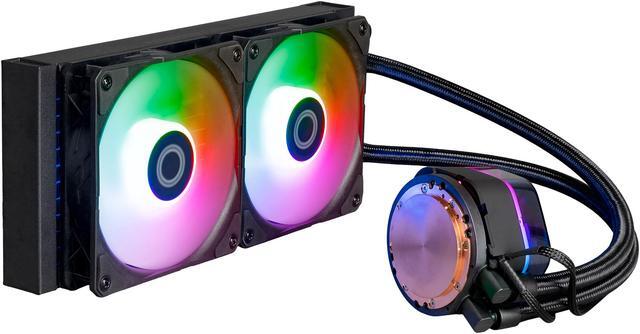 Alt view image 3 of 14 - Cooler Master MasterLiquid 240 Atmos ARGB AIO Liquid Cooler, Customize Pump, Sickleflow Edge PWM Fans, 360mm Radiator, CryoFuze, AMD Ryzen AM5/AM4, Intel LGA 1851/1700/1200 (MLX-D24M-A25PZ-R1)