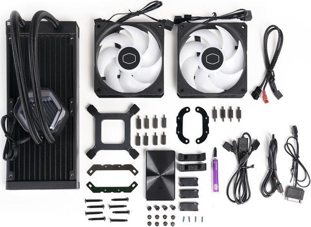 Alt view image 14 of 14 - Cooler Master MasterLiquid 240 Atmos ARGB AIO Liquid Cooler, Customize Pump, Sickleflow Edge PWM Fans, 360mm Radiator, CryoFuze, AMD Ryzen AM5/AM4, Intel LGA 1851/1700/1200 (MLX-D24M-A25PZ-R1)