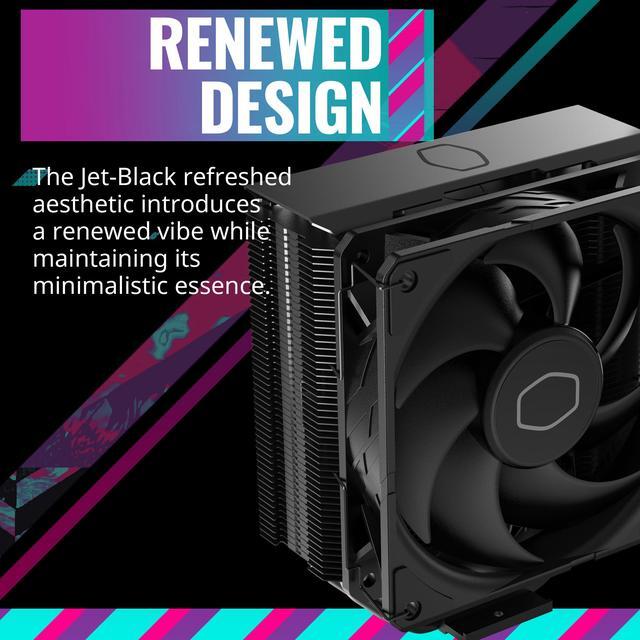 Alt view image 6 of 15 - Cooler Master Hyper 212 Black CPU Air Cooler, SickleFlow 120mm Fan, Aluminum Top Cover, 4 Copper Heat Pipes, CryoFuze, 152mm(H), Brackets AMD Ryzen AM5|AM4, Intel LGA 1851|1700|1200 (RR-S4KK-25SN-R1)