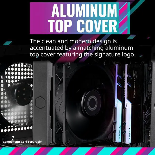 Alt view image 11 of 15 - Cooler Master Hyper 212 Black CPU Air Cooler, SickleFlow 120mm Fan, Aluminum Top Cover, 4 Copper Heat Pipes, CryoFuze, 152mm(H), Brackets AMD Ryzen AM5|AM4, Intel LGA 1851|1700|1200 (RR-S4KK-25SN-R1)