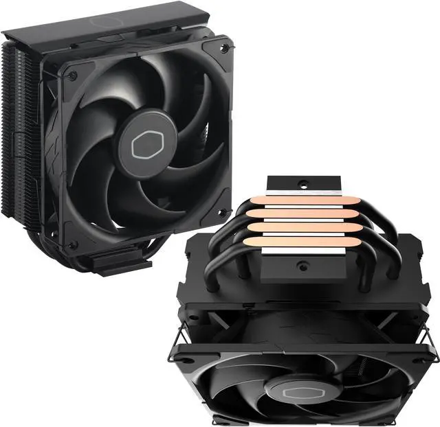 Alt view image 3 of 15 - Cooler Master Hyper 212 Black CPU Air Cooler, SickleFlow 120mm Fan, Aluminum Top Cover, 4 Copper Heat Pipes, CryoFuze, 152mm(H), Brackets AMD Ryzen AM5|AM4, Intel LGA 1851|1700|1200 (RR-S4KK-25SN-R1)