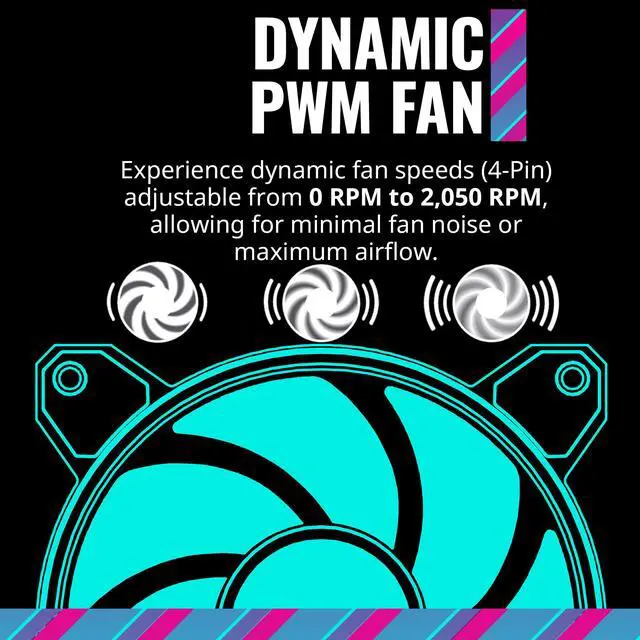 Alt view image 9 of 13 - Cooler Master MasterFan MF120 Halo² White 3in1 PC Case|Liquid Cooler|Air Cooler Fan, Dual Loop Gen 2 ARGB LEDs Rings, Dynamic PWM 120mm 2,050 RPM, Air Balance Blades, Hybrid Frame (MFL-B2DW-213P2-R2)
