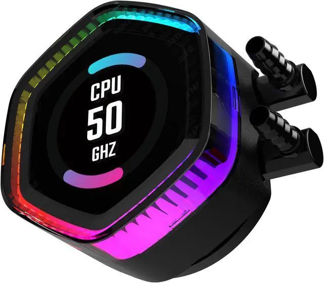 Alt view image 5 of 9 - Cooler Master MasterLiquid 360 ION LCD Display Close-Loop AIO Liquid Cooler, 2.1" LCD Display, Gen X Dual Chamber Pump, Mobius 120P PWM Fans, ARGB Gen 2, 360mm, AMD AM5/AM4, Intel LGA1851/1700/1200