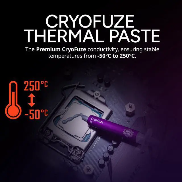Alt view image 11 of 16 - Cooler Master Hyper 212 Pro CPU Air Cooler, SickleFlow Edge 120 PWM Fan, Superconductive Composite 4 Copper Heat Pipes, 152mm Tall, Sleek Top Cover, AMD Ryzen AM5|AM4, Intel LGA 1851|1700 Brackets