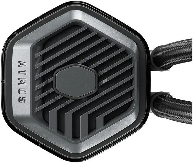 Alt view image 3 of 11 - Cooler Master 240 Atmos Stealth High Performance Close-Loop AIO Liquid Cooler, R9|i7 Dual Chamber Pump, Customize Cover, Mobius 120, AMD Ryzen AM5|4, Intel LGA 1851|1700 Platform