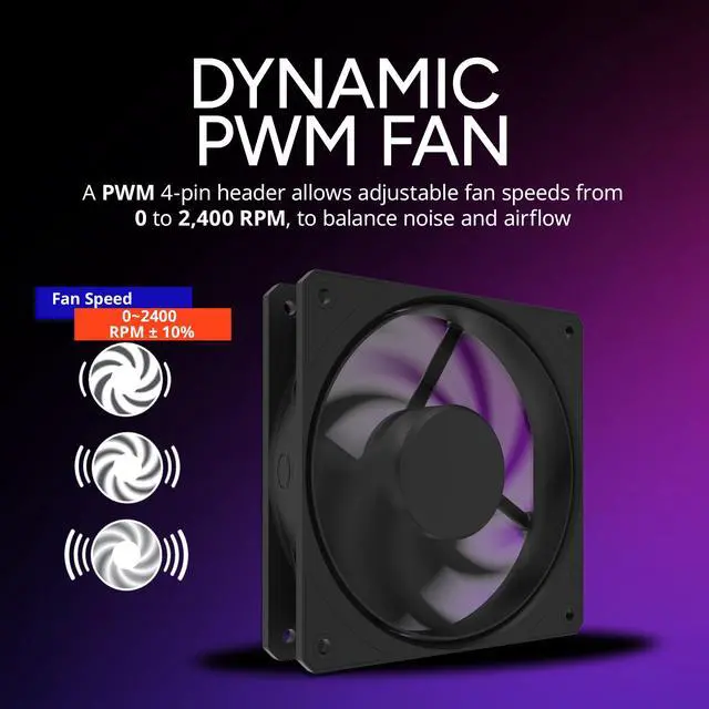 Alt view image 9 of 11 - Cooler Master 240 Atmos Stealth High Performance Close-Loop AIO Liquid Cooler, R9|i7 Dual Chamber Pump, Customize Cover, Mobius 120, AMD Ryzen AM5|4, Intel LGA 1851|1700 Platform