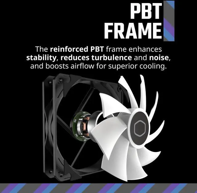 Alt view image 9 of 12 - Cooler Master MF120 Lite Case|Liquid Cooler|Air Cooler, 120mm aRGB lighting, Dynamic PWM 1,750 RPM, Air Balance Blades, Hybrid | PBT Frame