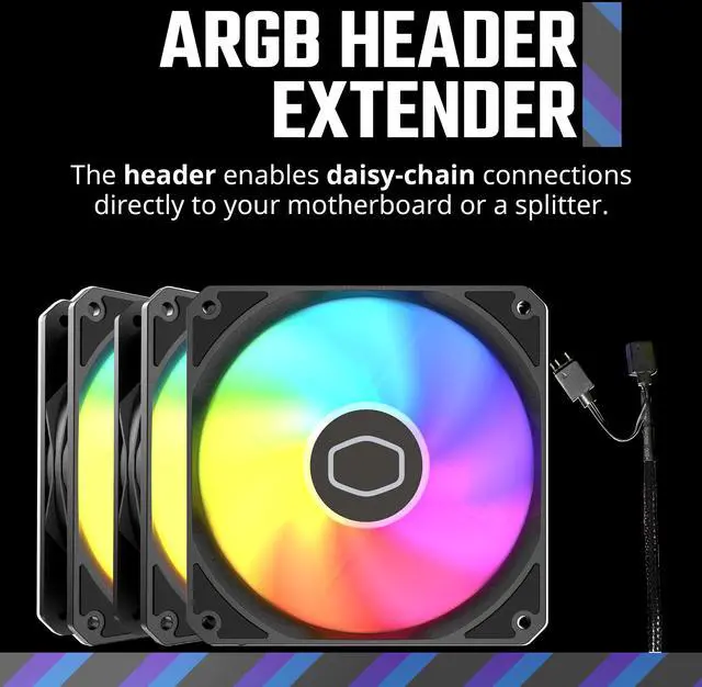 Alt view image 11 of 12 - Cooler Master MF120 Lite Case|Liquid Cooler|Air Cooler, 120mm aRGB lighting, Dynamic PWM 1,750 RPM, Air Balance Blades, Hybrid | PBT Frame