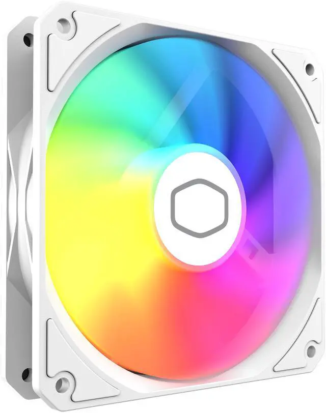 Alt view image 2 of 12 - Cooler Master MF120 Lite White PC Case|Liquid Cooler|Air Cooler Fan, 120mm aRGB lighting, Dynamic PWM 1,750 RPM, Air Balance Blades, Hybrid | PBT Frame