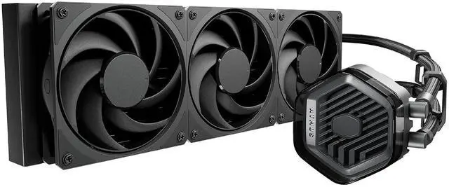 Main image of Cooler Master Atmos Stealth AIO CPU Liquid Cooler - 360mm Radiator with 3X Mobius PWM Fans, Dual-Chamber Pump, Low Noise, AMD AM5/AM4 & Intel LGA 1851/1700, Black