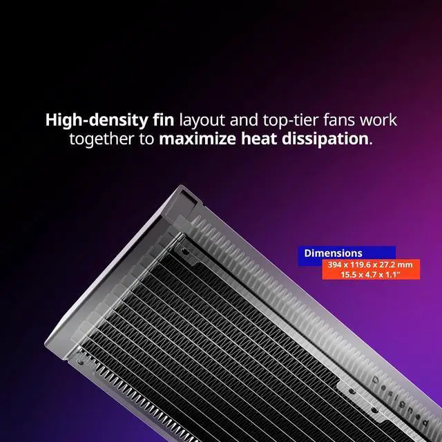 Alt view image 9 of 13 - Cooler Master Atmos Stealth AIO CPU Liquid Cooler - 360mm Radiator with 3X Mobius PWM Fans, Dual-Chamber Pump, Low Noise, AMD AM5/AM4 & Intel LGA 1851/1700, Black