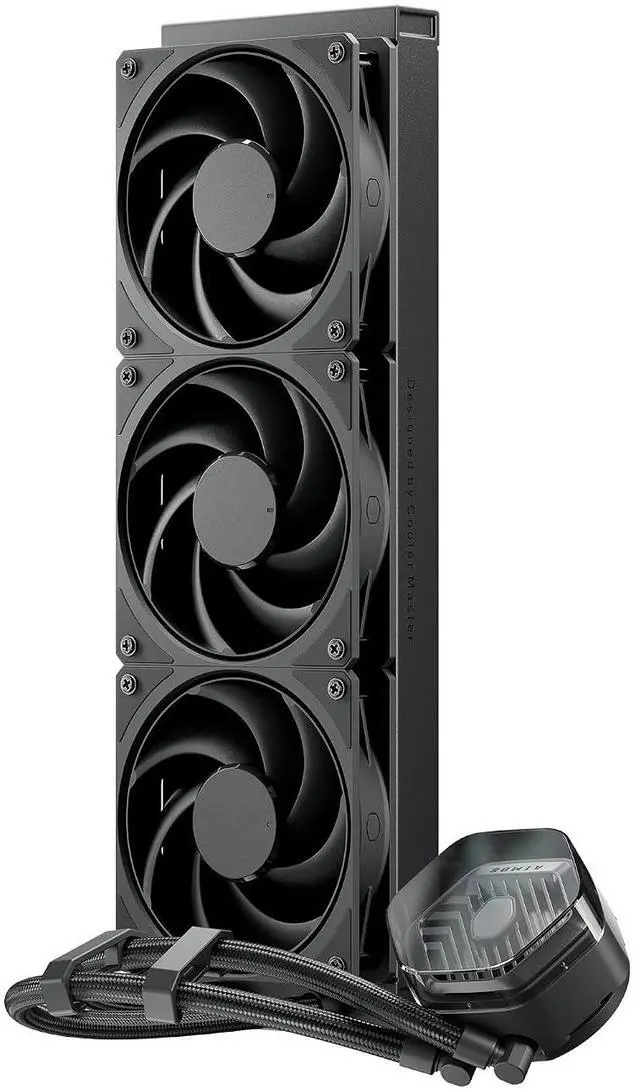 Alt view image 11 of 13 - Cooler Master Atmos Stealth AIO CPU Liquid Cooler - 360mm Radiator with 3X Mobius PWM Fans, Dual-Chamber Pump, Low Noise, AMD AM5/AM4 & Intel LGA 1851/1700, Black