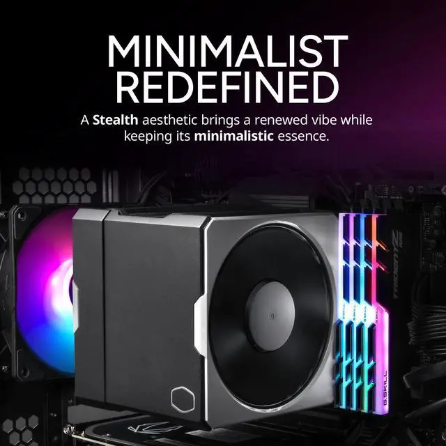 Alt view image 7 of 16 - Cooler Master Hyper 612 APEX CPU Air Cooler, Dual Mobius 120 PWM Fan, Superconductive Composite 6 Copper Heat Pipes, 159mm Tall, Sleek Top Cover, AMD Ryzen AM5|AM4, Intel LGA 1851|1700 Brackets