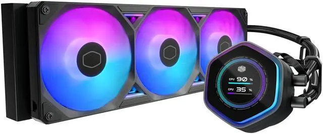 Main image of Cooler Master Atmos II 360 LCD FreeForm 2.0  AIO CPU Liquid Cooler, LCD Panel, Dual Chamber Pump, 400mm Tubing, SickleFlow Edge 360 ARGB PWM, R9|Ultra 9, AMD Ryzen AM5, Intel LGA 1851 Platform