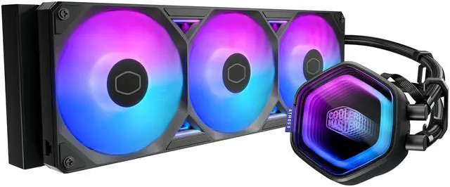 Alt view image 2 of 6 - Cooler Master Atmos II 360 LCD FreeForm 2.0  AIO CPU Liquid Cooler, LCD Panel, Dual Chamber Pump, 400mm Tubing, SickleFlow Edge 360 ARGB PWM, R9|Ultra 9, AMD Ryzen AM5, Intel LGA 1851 Platform