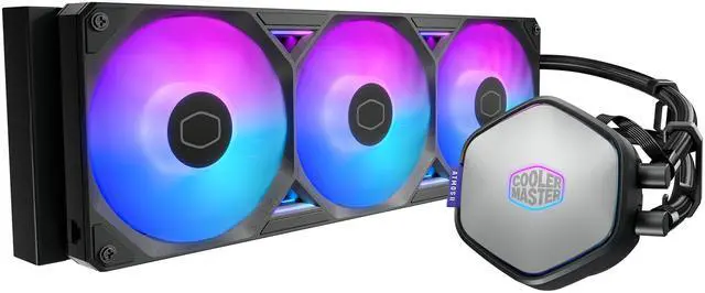 Alt view image 3 of 6 - Cooler Master Atmos II 360 LCD FreeForm 2.0  AIO CPU Liquid Cooler, LCD Panel, Dual Chamber Pump, 400mm Tubing, SickleFlow Edge 360 ARGB PWM, R9|Ultra 9, AMD Ryzen AM5, Intel LGA 1851 Platform