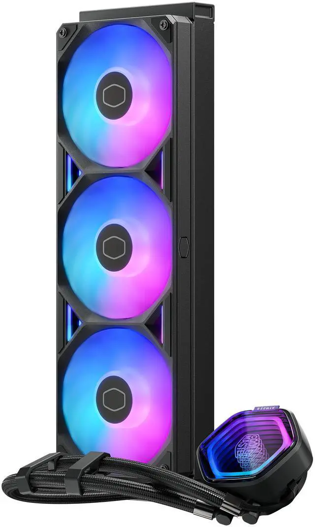 Alt view image 5 of 6 - Cooler Master Atmos II 360 LCD FreeForm 2.0  AIO CPU Liquid Cooler, LCD Panel, Dual Chamber Pump, 400mm Tubing, SickleFlow Edge 360 ARGB PWM, R9|Ultra 9, AMD Ryzen AM5, Intel LGA 1851 Platform
