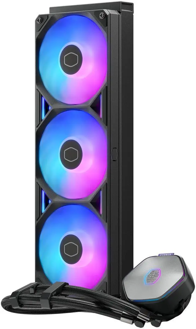 Alt view image 6 of 6 - Cooler Master Atmos II 360 LCD FreeForm 2.0  AIO CPU Liquid Cooler, LCD Panel, Dual Chamber Pump, 400mm Tubing, SickleFlow Edge 360 ARGB PWM, R9|Ultra 9, AMD Ryzen AM5, Intel LGA 1851 Platform
