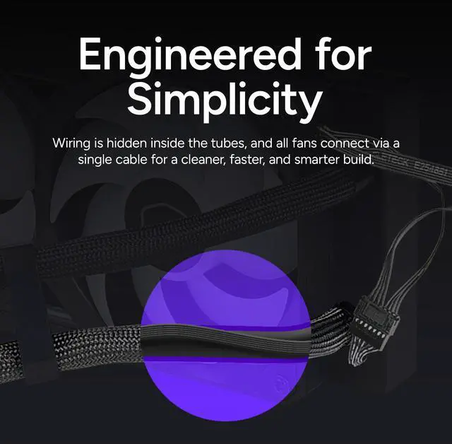 Alt view image 9 of 14 - Cooler Master Atmos II 360 LCD FreeForm 2.0  AIO CPU Liquid Cooler, LCD Panel, Dual Chamber Pump, 400mm Tubing, SickleFlow Edge 360 ARGB PWM, R9|Ultra 9, AMD Ryzen AM5, Intel LGA 1851 Platform