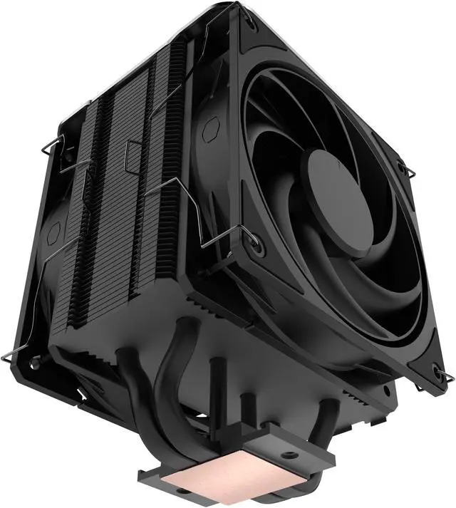 Alt view image 5 of 10 - Cooler Master V4 Alpha 3DHP Black CPU Air Cooler, Alpha 3DHP Heat Pipe Technology, Dual Mobius 120 PWM Fans, Quiet Operation, Easy Install, AMD Ryzen 9 AM5|4, Intel Ultra 9 LGA 1851|1700