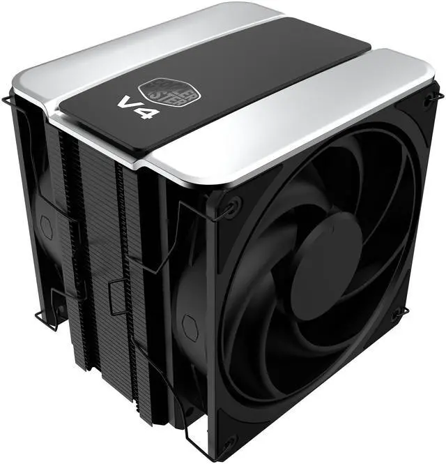 Main image of Cooler Master V4 Alpha 3DHP Black CPU Air Cooler, Alpha 3DHP Heat Pipe Technology, Dual Mobius 120 PWM Fans, Quiet Operation, Easy Install, AMD Ryzen 9 AM5|4, Intel Ultra 9 LGA 1851|1700