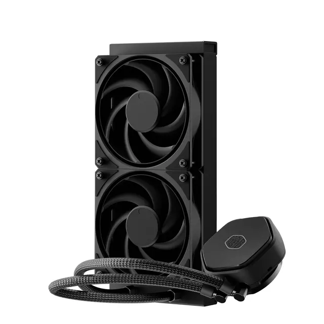 Alt view image 3 of 6 - Cooler Master Atmos II Stealth 240 AIO Liquid CPU Cooler, Thicker Radiator AMD AM5/AM4 & Intel LGA1851/1700 Support Cooler, VRM Fan Kit, Dual Chamber Pump, Quiet Mobius 120P PWM Fan, Easy Installation