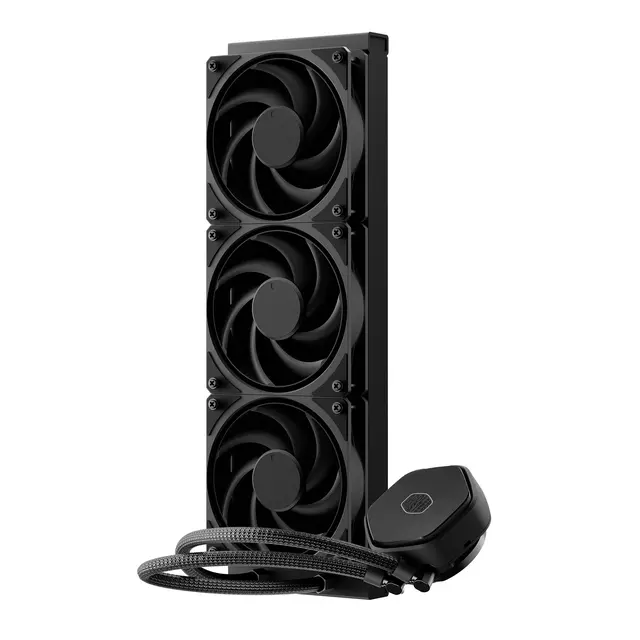 Alt view image 3 of 6 - Master Atmos II Stealth 360 AIO Liquid CPU Cooler, Thicker Radiator AMD AM5/AM4 & Intel LGA1851/1700 Support Cooler, VRM Fan Kit, Dual Chamber Pump, Quiet Mobius 120P PWM Fan, Easy Installation