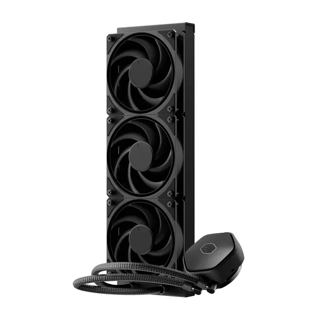 Alt view image 4 of 6 - Master Atmos II Stealth 360 AIO Liquid CPU Cooler, Thicker Radiator AMD AM5/AM4 & Intel LGA1851/1700 Support Cooler, VRM Fan Kit, Dual Chamber Pump, Quiet Mobius 120P PWM Fan, Easy Installation