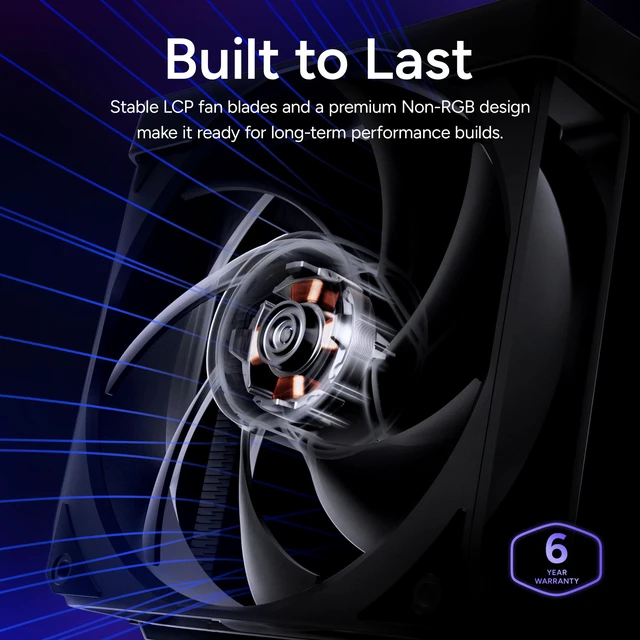 Alt view image 8 of 19 - Cooler Master V8 ACE 3DHP Intel CPU Air Cooler, Single-Tower, Dual PWM Fans, Intel LGA1851 Support Cooler, 3DHP Cooling, LCP Blades, Quiet Dual 120mm PWM Fans, Single-Tower Design, Easy Installation