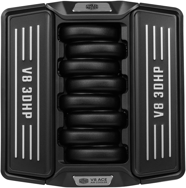 Alt view image 15 of 19 - Cooler Master V8 ACE 3DHP Intel CPU Air Cooler, Single-Tower, Dual PWM Fans, Intel LGA1851 Support Cooler, 3DHP Cooling, LCP Blades, Quiet Dual 120mm PWM Fans, Single-Tower Design, Easy Installation