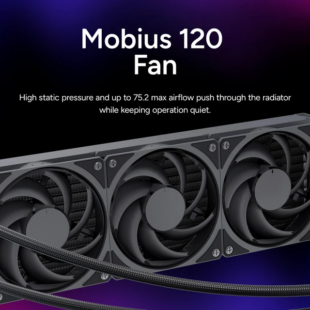 Alt view image 8 of 8 - Cooler Master PL360 TR5-SP6 AIO Liquid CPU Cooler, Workstation AMD TR5-SP6, Ryzen Threadripper 9000, Threadripper PRO 9000 WX & EPYC 8004 Series Support Cooler, Mobius 12P PWM Fans, Easy Installation
