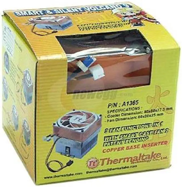 Alt view image 4 of 4 - Thermaltake VOLCANO 9 80mm Two Ball Bearing CPU Cooling Fan/Heatsink