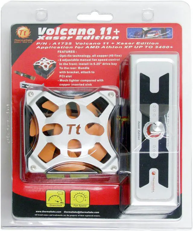 Alt view image 2 of 2 - Thermaltake VOLCANO 11+ 80mm 2 Ball CPU Cooler for  AMD