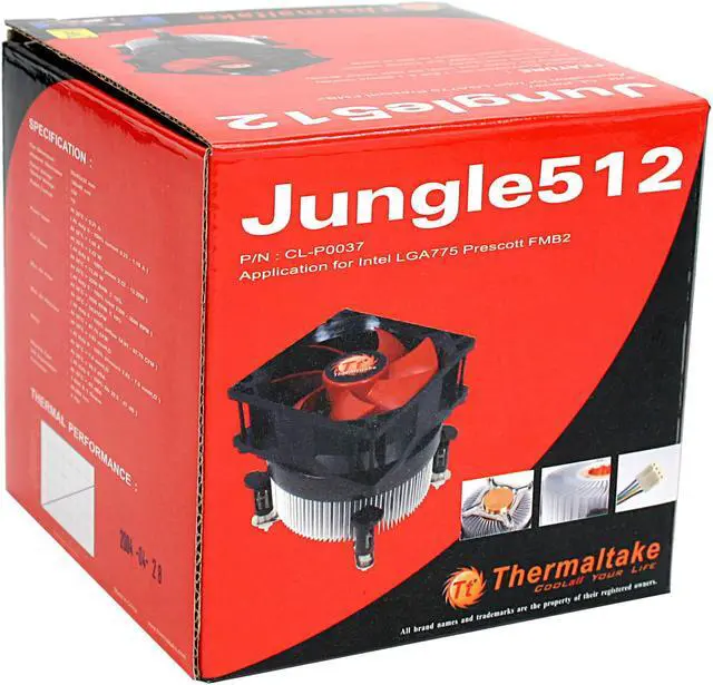 Alt view image 4 of 4 - Thermaltake Jungle512 92mm 1 Ball, 1 Sleeve CPU Cooling Fan/Heatsink