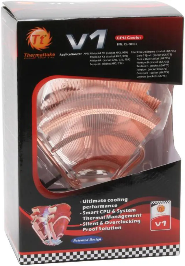 Alt view image 4 of 4 - Thermaltake V1 Max-Performance CPU Cooler with Massive 110mm Blue LED Full-Range Variable Speed Fan CL-P0401