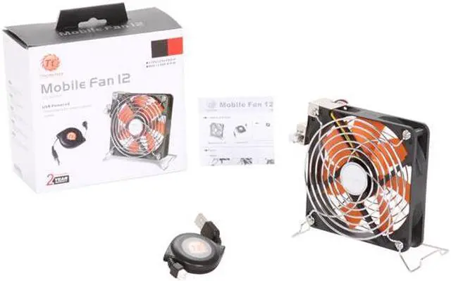 Alt view image 6 of 6 - Thermaltake Mobile Fan 12 AF0007 Case Fan. USB Powered, 12CM Adjustable Speed Fan With Retractable USB Cable