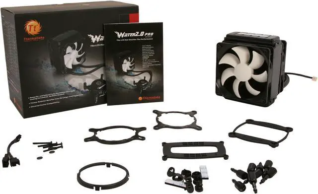 Alt view image 5 of 5 - Thermaltake WATER2.0 Pro Closed-Loop All In One Liquid CPU Cooler Dual 120mm PWM Fans 120x49mm Radiator CLW0216
