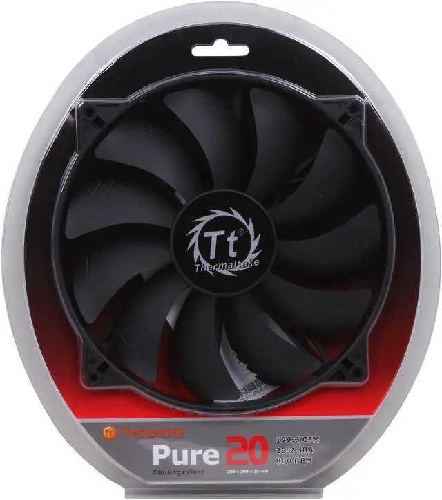Alt view image 5 of 5 - Thermaltake Pure 20 CL-F015-PL20BL-A 200mm Black LED Quiet High Airflow Case Fan
