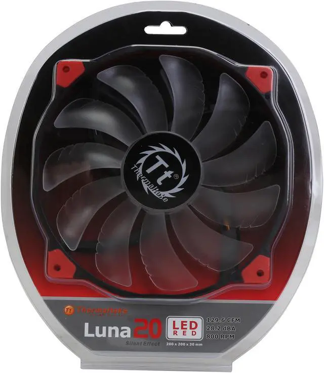 Alt view image 5 of 5 - Thermaltake CL-F025-PL20RE-A 200mm Luna 20 Series RED LED High Airflow Case Fan
