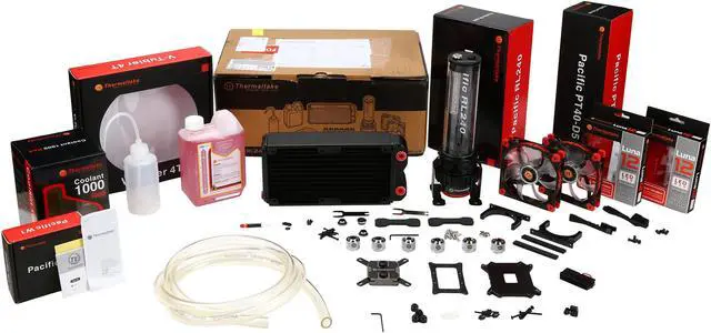 Alt view image 19 of 19 - Thermaltake Pacific CL-W063-CA00BL-A DIY LCS RL240 Water Cooling Kit