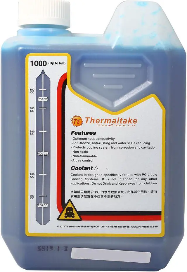 Alt view image 2 of 5 - Thermaltake CL-W021-OS00BU-A DIY LCS Coolant Blue 1000ml