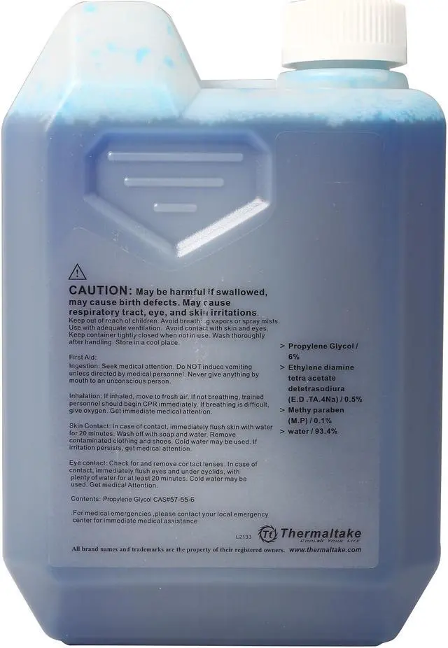 Alt view image 4 of 5 - Thermaltake CL-W021-OS00BU-A DIY LCS Coolant Blue 1000ml
