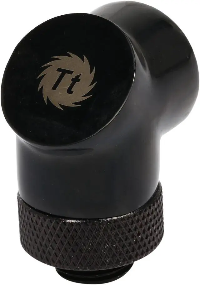 Alt view image 3 of 4 - Thermaltake Pacific CL-W052-CU00BL-A Pacific DIY LCS Black G1/4 90 Degree Adapter Fitting