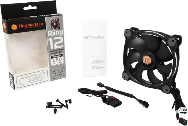 Alt view image 5 of 5 - Thermaltake Riing 12 Series High Static Pressure 120mm Circular White LED Ring Case/Radiator Fan CL-F038-PL12WT-A